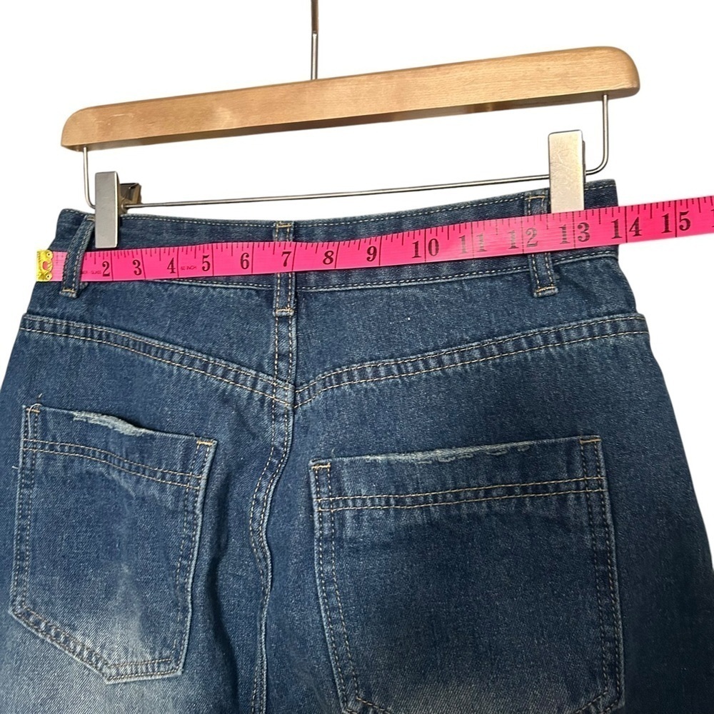 High Rise Wide Leg Distressed Jeans - Picture 6 of 10